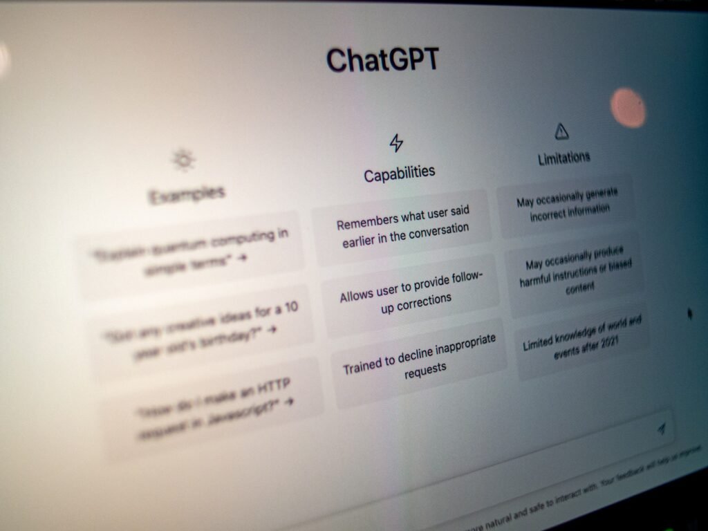 a computer screen with a bunch of words on it chat gpt